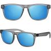 imageMEETSUN Polarized Sunglasses For Men Women UV Protection Square Frame Sport Fishing Driving SunglassesClear GreyBlue Mirrored