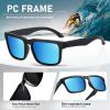 imageMEETSUN Polarized Sunglasses For Men Women UV Protection Square Frame Sport Fishing Driving SunglassesMatte BlackBlue Mirrored