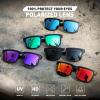 imageMEETSUN Polarized Sunglasses For Men Women UV Protection Square Frame Sport Fishing Driving SunglassesMatte BlackBlue Mirrored