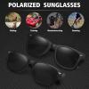 imageMEETSUN Polarized Sunglasses for Men Women Classic Retro Sun Glasses for Driving Fishing UV Protection2 Pack C2 Matte Black FrameGrey Lens