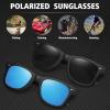 imageMEETSUN Polarized Sunglasses for Men Women Classic Retro Sun Glasses for Driving Fishing UV Protection2 Pack Matte Black Frame Grey Lens  Blue Mirrored Lens