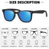 imageMEETSUN Polarized Sunglasses for Men Women Classic Retro Sun Glasses for Driving Fishing UV Protection2 Pack Matte Black Frame Grey Lens  Blue Mirrored Lens