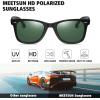 imageMEETSUN Polarized Sunglasses for Men Women Classic Retro Sun Glasses for Driving Fishing UV Protection2 Pack Matte Black Frame Grey Lens  Green Lens