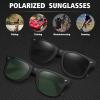 imageMEETSUN Polarized Sunglasses for Men Women Classic Retro Sun Glasses for Driving Fishing UV Protection2 Pack Matte Black Frame Grey Lens  Green Lens