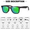 imageMEETSUN Polarized Sunglasses for Men Women Classic Retro Sun Glasses for Driving Fishing UV Protection2 Pack Matte Black Frame Grey Lens  Green Mirrored Lens