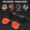 imageMEETSUN Polarized Sunglasses for Men Women Classic Retro Sun Glasses for Driving Fishing UV Protection2 Pack Matte Black Frame Grey Lens  Red Mirrored Lens