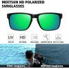 imageMEETSUN Polarized Sunglasses for Men Women Sports Driving Fishing Glasses UV400 Protection2 Packblack Graygreen Mirror Lens