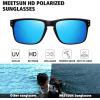 imageMEETSUN Polarized Sunglasses for Men Women Sports Driving Fishing Glasses UV400 Protection2packblack Blue Mirror Lens