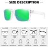 imageMEETSUN Polarized Sunglasses for Men Women Sports Driving Fishing Glasses UV400 Protection3packblackclear FrameBlue Green Mirror Lensclear FrameGreen Mirror Lens