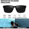 imageMEETSUN Polarized Sunglasses for Men Women Sports Driving Fishing Glasses UV400 ProtectionBlack Framegray Lens