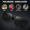 imageMEETSUN Polarized Sunglasses for Men Women Sports Driving Fishing Glasses UV400 ProtectionBlack Framegray Lens