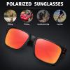 imageMEETSUN Polarized Sunglasses for Men Women Sports Driving Fishing Glasses UV400 ProtectionBlack Framered Mirror