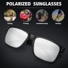 imageMEETSUN Polarized Sunglasses for Men Women Sports Driving Fishing Glasses UV400 ProtectionBlack Framesilver Mirror
