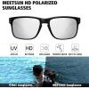 imageMEETSUN Polarized Sunglasses for Men Women Sports Driving Fishing Glasses UV400 ProtectionBlack Framesilver Mirror