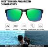 imageMEETSUN Polarized Sunglasses for Men Women Sports Driving Fishing Glasses UV400 ProtectionBlack Green Orange Framegreen Mirror Lens