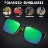 imageMEETSUN Polarized Sunglasses for Men Women Sports Driving Fishing Glasses UV400 ProtectionBlack Green Orange Framegreen Mirror Lens