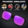 imageMEETSUN Polarized Sunglasses for Men Women Sports Driving Fishing Glasses UV400 ProtectionBlack Purple Blue Framepurple Mirror Lens