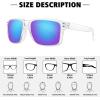 imageMEETSUN Polarized Sunglasses for Men Women Sports Driving Fishing Glasses UV400 ProtectionClear Frameblue Green Mirror
