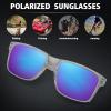 imageMEETSUN Polarized Sunglasses for Men Women Sports Driving Fishing Glasses UV400 ProtectionClear Frameblue Green Mirror