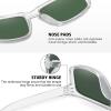 imageMEETSUN Polarized Sunglasses for Men Women Sports Driving Fishing Glasses UV400 ProtectionClear Frameblue Green Mirror