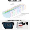 imageMEETSUN Polarized Sunglasses for Men Women Sports Driving Fishing Glasses UV400 ProtectionClear Frameblue Green Mirror