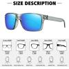 imageMEETSUN Polarized Sunglasses for Men Women Sports Driving Fishing Glasses UV400 ProtectionClear Gray Frameblue Mirror