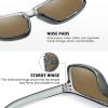 imageMEETSUN Polarized Sunglasses for Men Women Sports Driving Fishing Glasses UV400 ProtectionClear Gray Frameblue Mirror