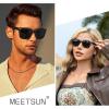 imageMEETSUN Polarized Sunglasses for Women Men Classic Retro Square Frame Driving Trendy Sun Glasses UV ProtectionA1 Matte Black