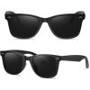 imageMEETSUN Polarized Sunglasses for Women Men Classic Retro Square Frame Driving Trendy Sun Glasses UV ProtectionA1 Matte Black