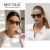 imageMEETSUN Polarized Sunglasses for Women Men Classic Retro Square Frame Driving Trendy Sun Glasses UV ProtectionA1 Tortoise Frame  Brown Gradient Lens