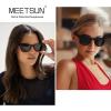 imageMEETSUN Polarized Sunglasses for Women Men Classic Retro Square Frame Driving Trendy Sun Glasses UV ProtectionA1 Tortoise Frame  Grey Lens
