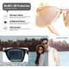 imageMEETSUN Polarized Sunglasses for Women Men Classic Retro Square Frame Driving Trendy Sun Glasses UV ProtectionBrown Frame Champagne Mirrored Lens