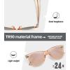 imageMEETSUN Polarized Sunglasses for Women Men Classic Retro Square Frame Driving Trendy Sun Glasses UV ProtectionBrown Frame Champagne Mirrored Lens