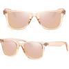 imageMEETSUN Polarized Sunglasses for Women Men Classic Retro Square Frame Driving Trendy Sun Glasses UV ProtectionBrown Frame Champagne Mirrored Lens