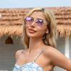 imageMEETSUN Polarized Sunglasses for Women Men Classic Retro Square Frame Driving Trendy Sun Glasses UV ProtectionClear Frame Purplepink Mirrored Lens