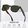 imageMEETSUN Polarized Sunglasses for Women Men Classic Retro Square Frame Driving Trendy Sun Glasses UV ProtectionLeopard Frame G15Dark Green Lens