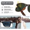 imageMEETSUN Polarized Sunglasses for Women Men Classic Retro Square Frame Driving Trendy Sun Glasses UV ProtectionLeopard Frame G15Dark Green Lens