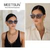 imageMEETSUN Polarized Sunglasses for Women Men Classic Retro Square Frame Driving Trendy Sun Glasses UV ProtectionLight Blue Frame Brown Lens