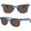 imageMEETSUN Polarized Sunglasses for Women Men Classic Retro Square Frame Driving Trendy Sun Glasses UV ProtectionLight Blue Frame Brown Lens