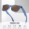 imageMEETSUN Polarized Sunglasses for Women Men Classic Retro Square Frame Driving Trendy Sun Glasses UV ProtectionLight Blue Frame Brown Lens