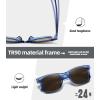 imageMEETSUN Polarized Sunglasses for Women Men Classic Retro Square Frame Driving Trendy Sun Glasses UV ProtectionLight Blue Frame Brown Lens