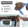 imageMEETSUN Polarized Sunglasses for Women Men Classic Retro Square Frame Driving Trendy Sun Glasses UV ProtectionLight Blue Frame Brown Lens