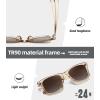 imageMEETSUN Polarized Sunglasses for Women Men Classic Retro Square Frame Driving Trendy Sun Glasses UV ProtectionLight Brown Frame Brown Gradient Lens