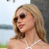 imageMEETSUN Polarized Sunglasses for Women Men Classic Retro Square Frame Driving Trendy Sun Glasses UV ProtectionLight Brown Frame Brown Gradient Lens