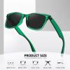 imageMEETSUN Polarized Sunglasses for Women Men Classic Retro Square Frame Driving Trendy Sun Glasses UV ProtectionLight Green Frame Grey Lens