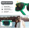 imageMEETSUN Polarized Sunglasses for Women Men Classic Retro Square Frame Driving Trendy Sun Glasses UV ProtectionLight Green Frame Grey Lens