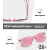 imageMEETSUN Polarized Sunglasses for Women Men Classic Retro Square Frame Driving Trendy Sun Glasses UV ProtectionLight Pink Frame Purplepink Mirrored Lens