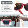 imageMEETSUN Polarized Sunglasses for Women Men Classic Retro Square Frame Driving Trendy Sun Glasses UV ProtectionLight Red Frame Grey Lens