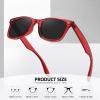 imageMEETSUN Polarized Sunglasses for Women Men Classic Retro Square Frame Driving Trendy Sun Glasses UV ProtectionLight Red Frame Grey Lens