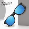 imageMEETSUN Polarized Sunglasses for Women Men Classic Retro Square Frame Driving Trendy Sun Glasses UV ProtectionMatte Black Frame Blue Mirrored Lens